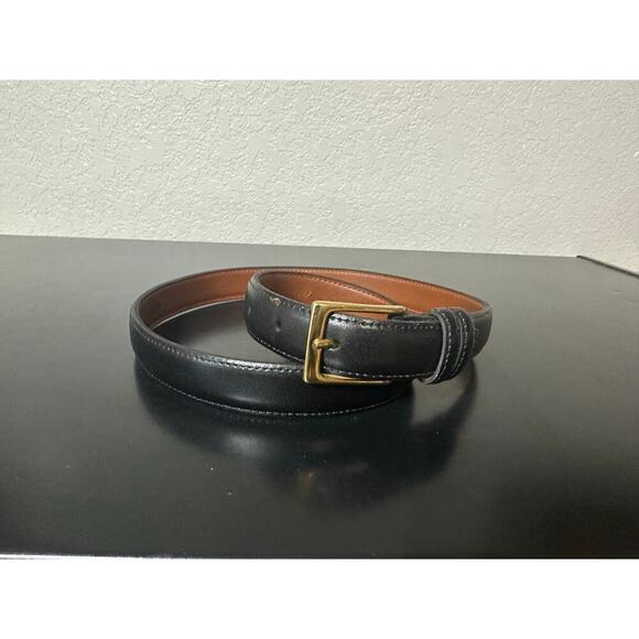 None and/or Unknown Accessories - Solid Brass Genuine Leather Belt Women Small Western Cowgirl Grunge Y2K Twee